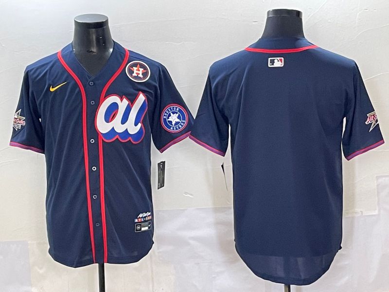 Men 2025 Houston Astros Blank Drak Blue All star Nike MLB Jersey style 3->houston astros->MLB Jersey
